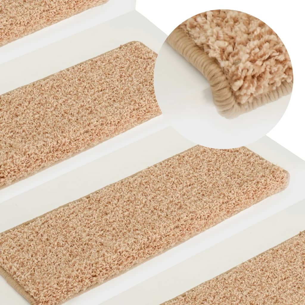 Carpet Stair Treads 15 Pcs 65x21x4cm Gold - Merkel Designers