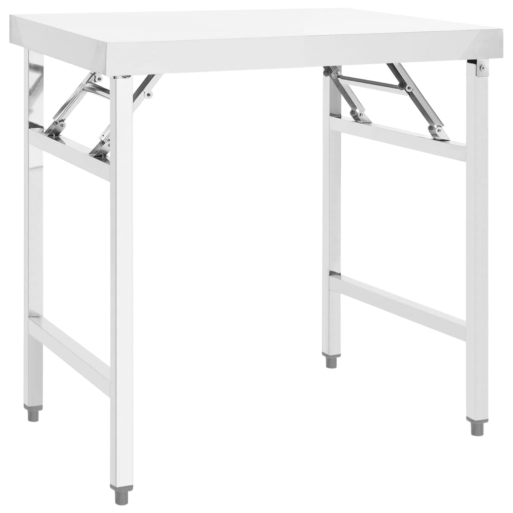 Kitchen Folding Work Table 85x60x80 cm Stainless Steel - Style and Chic