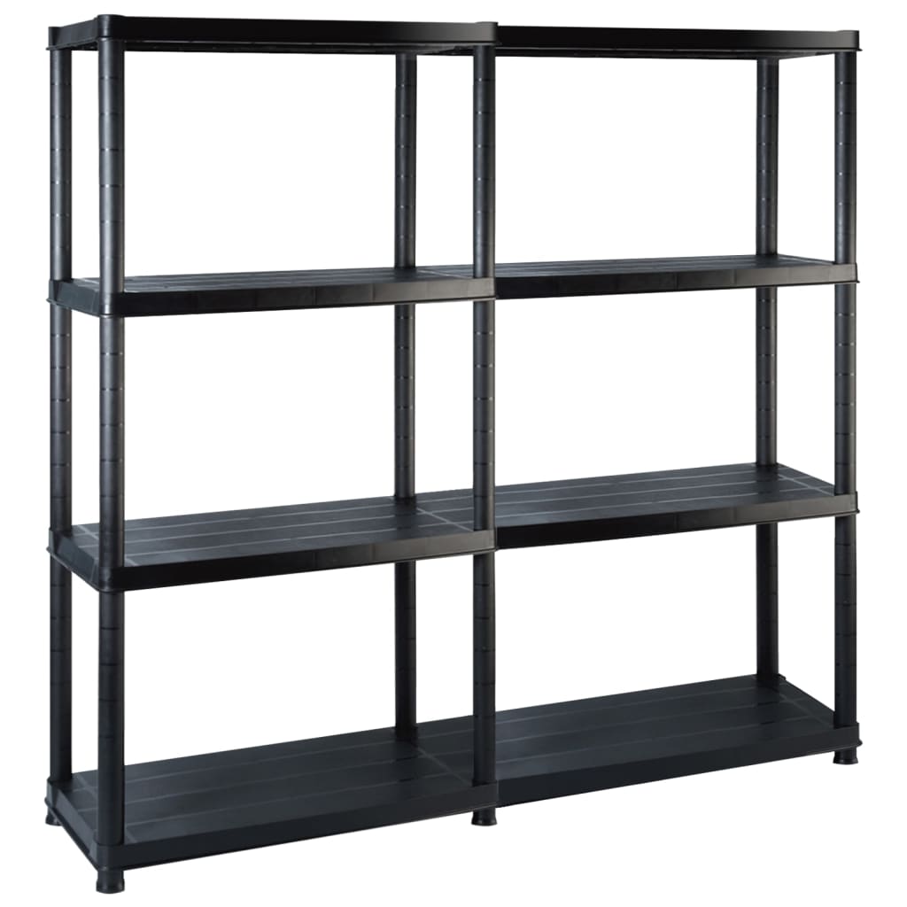 Storage Shelf 4-Tier Black 122x30.5x130 cm Plastic - Direct Imports