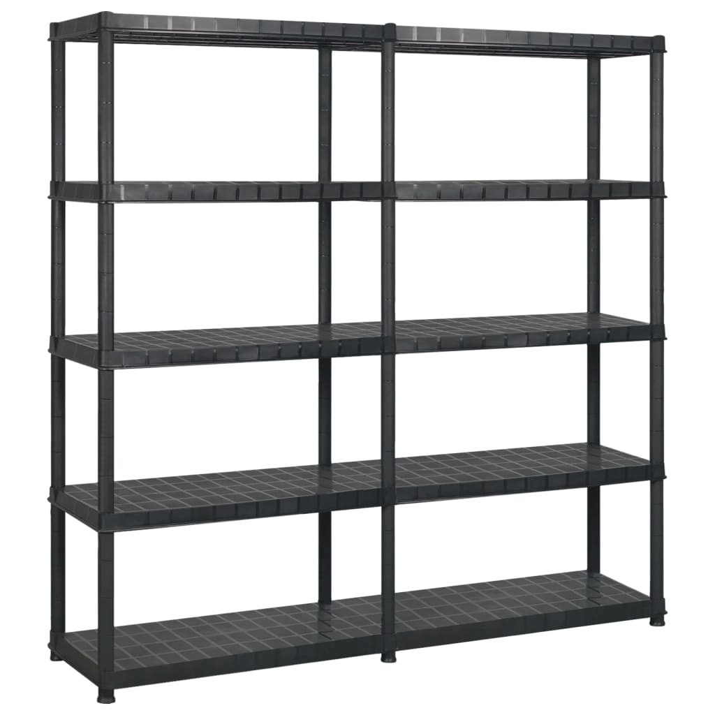 Storage Shelf 5-Tier Black 170x40x185 cm Plastic - R and M Furniture