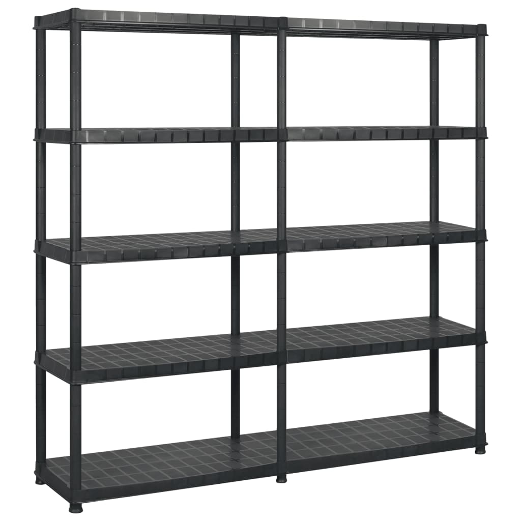 Storage Shelf 5-Tier Black 183x45.7x185 cm Plastic - Sid & Sam
