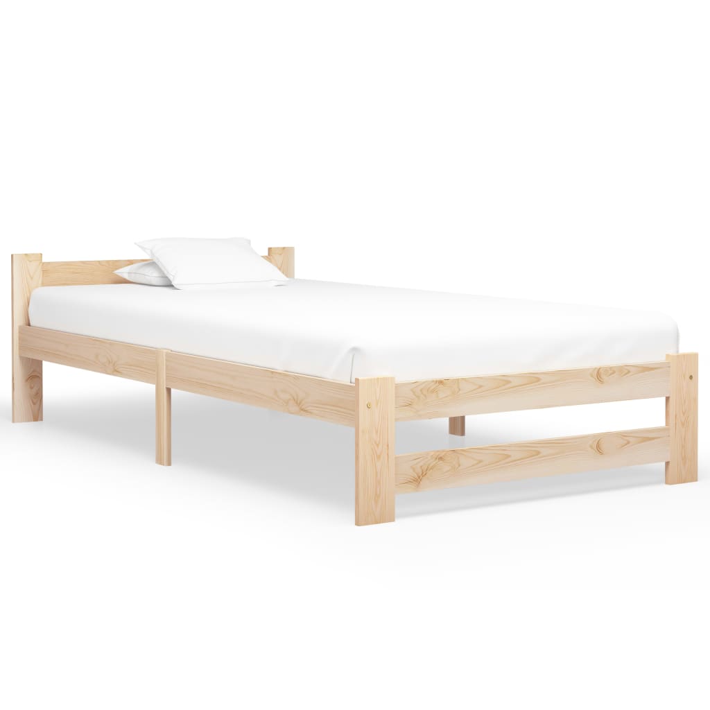Bed Frame Solid Pine Wood 100x200 cm - Design Hut