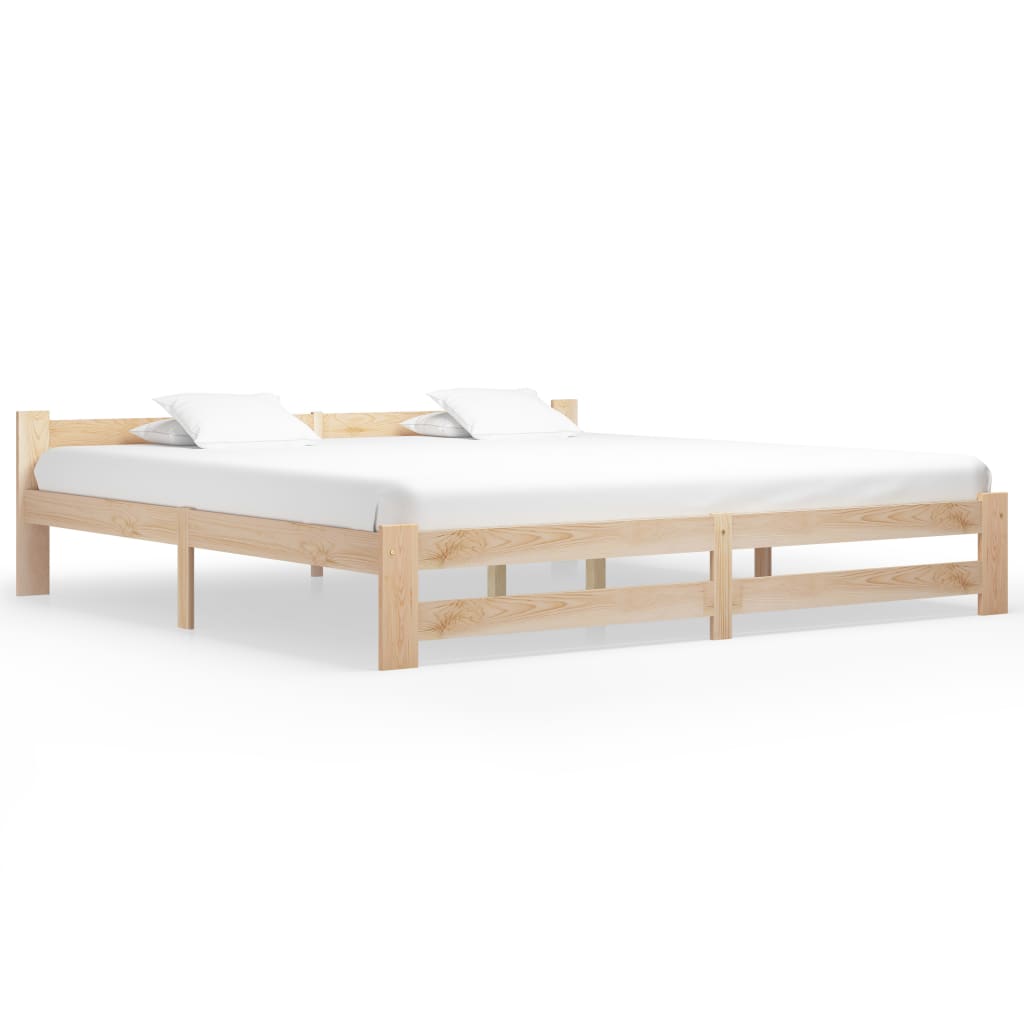 Bed Frame Solid Pine Wood 200x200 cm - Decor Base