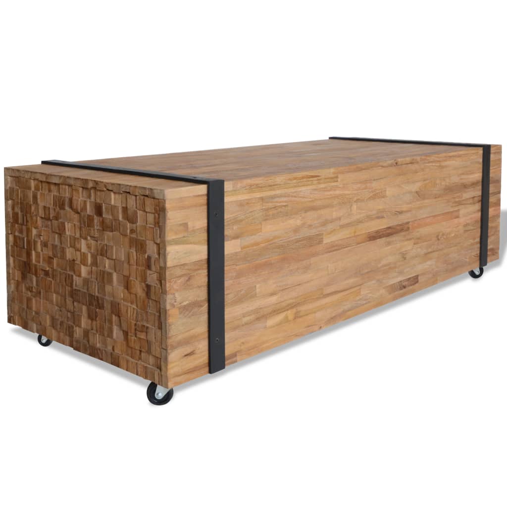 Coffee Table 110x45x38 cm Solid Teak Wood - Merlin Deals