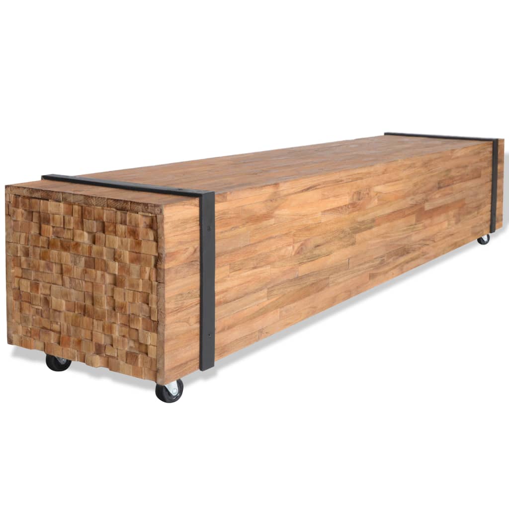 TV Stand 110x30x32.5 cm Solid Teak Wood - Merlin Deals