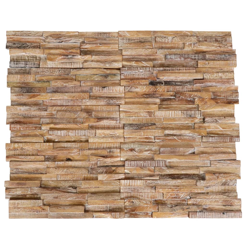 3D Wall Cladding Panels 10 pcs 1.01 m2 Solid Teak Wood - Discount Dealers