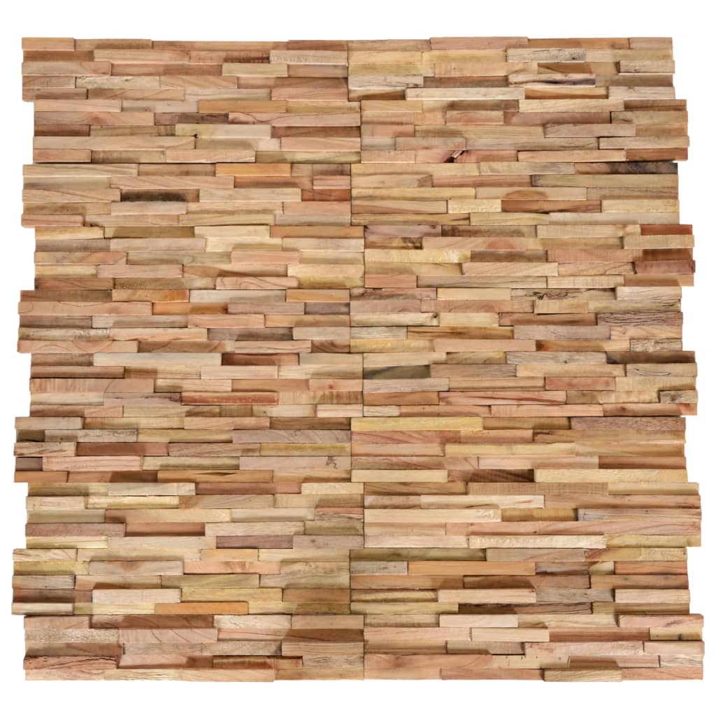 3D Wall Cladding Panels 10 pcs 1.08 m2 Solid Teak Wood - Merlin Deals
