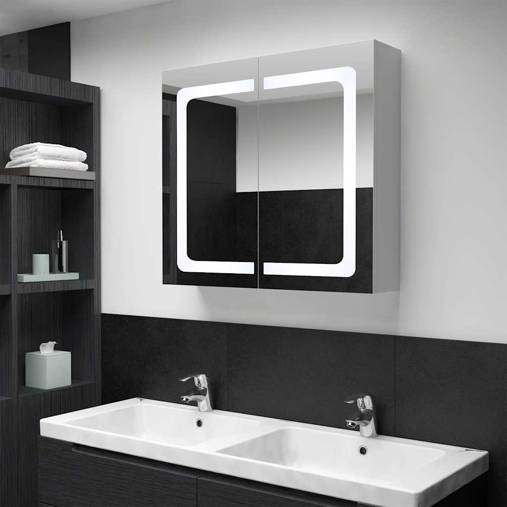 LED Bathroom Mirror Cabinet 80x12.2x68cm - R and M Furniture