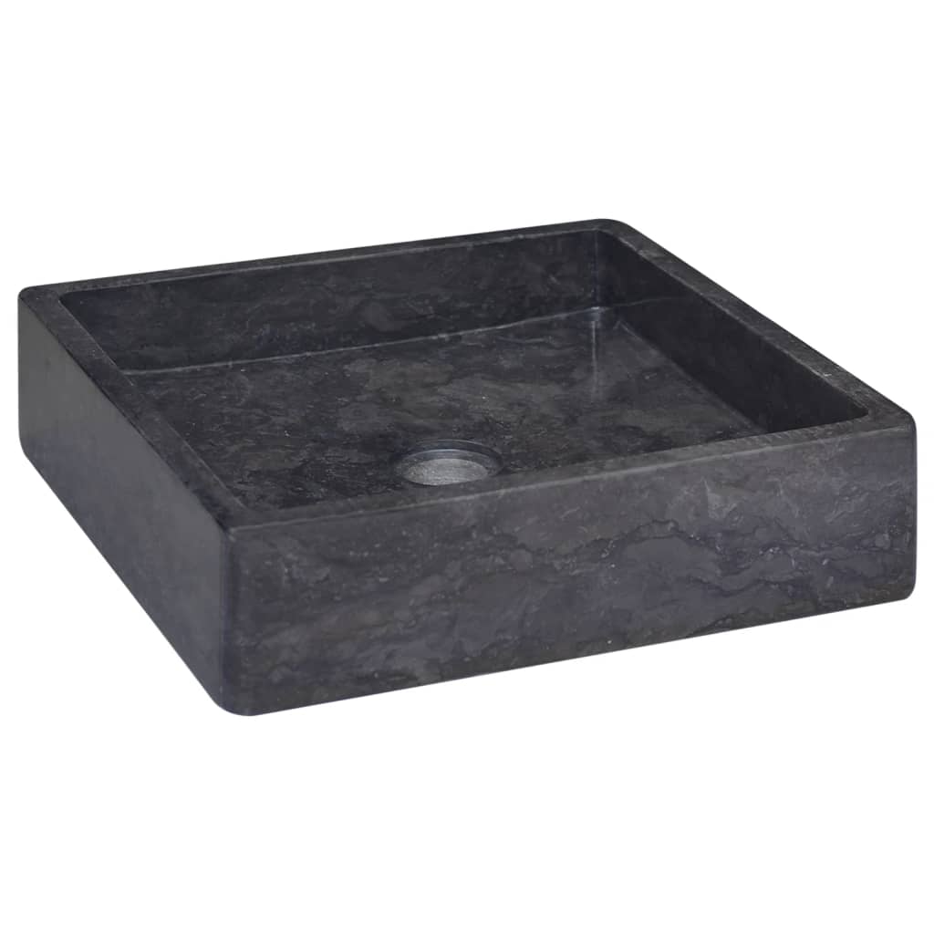 Sink Black 40x40x10 cm Marble - Decor Base