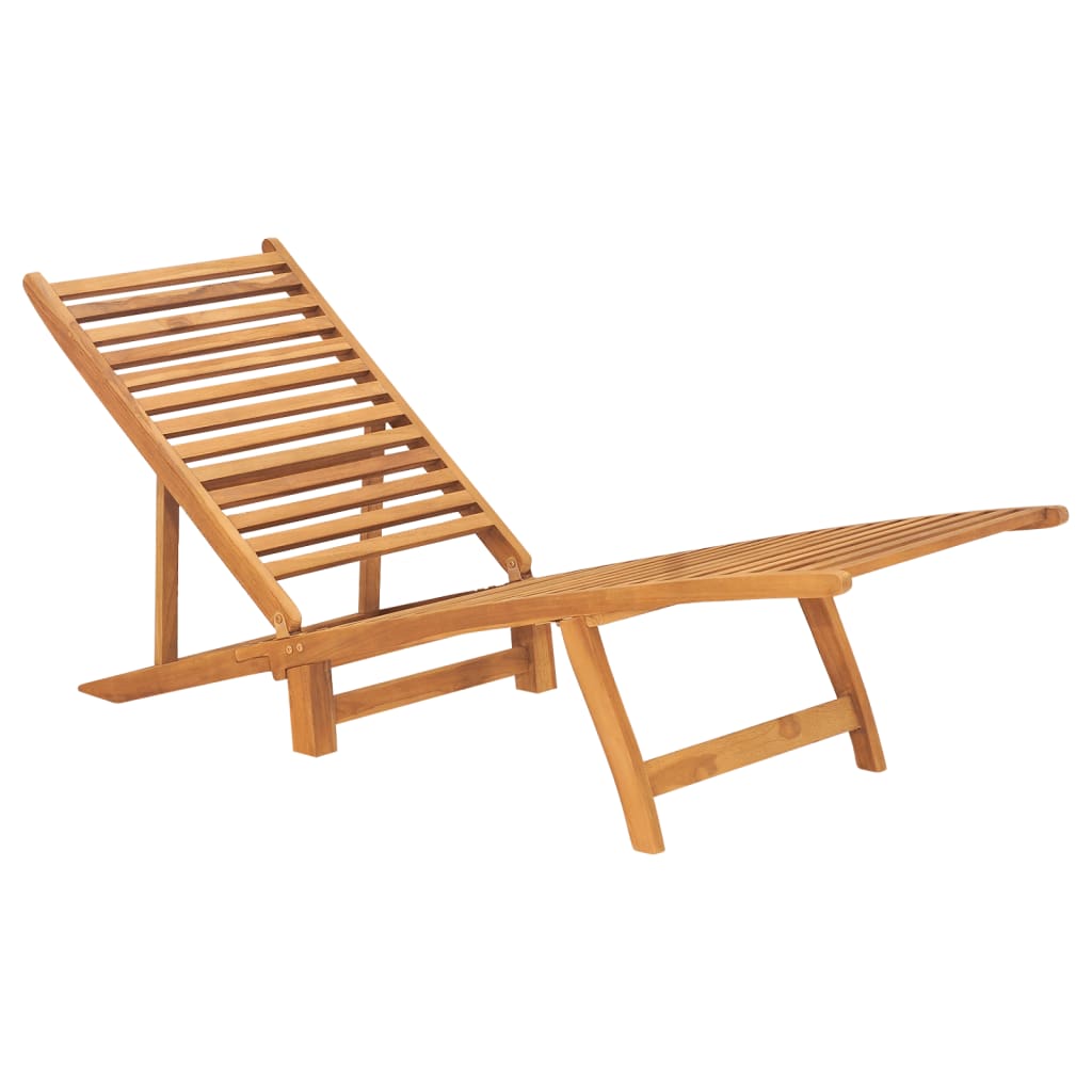 Sun Lounger Solid Teak Wood - Decor Base