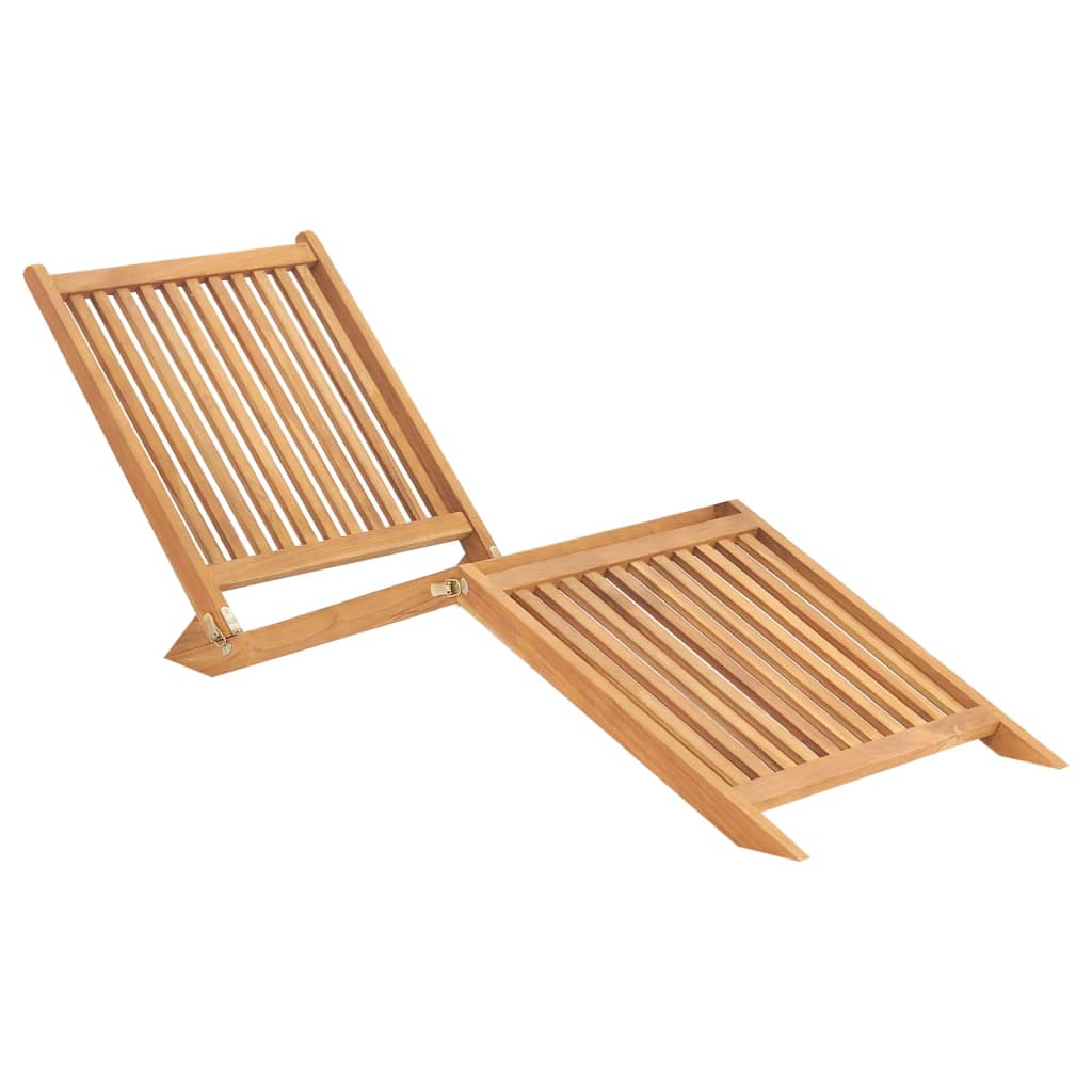 Sun Lounger Solid Teak Wood - Merlin Deals