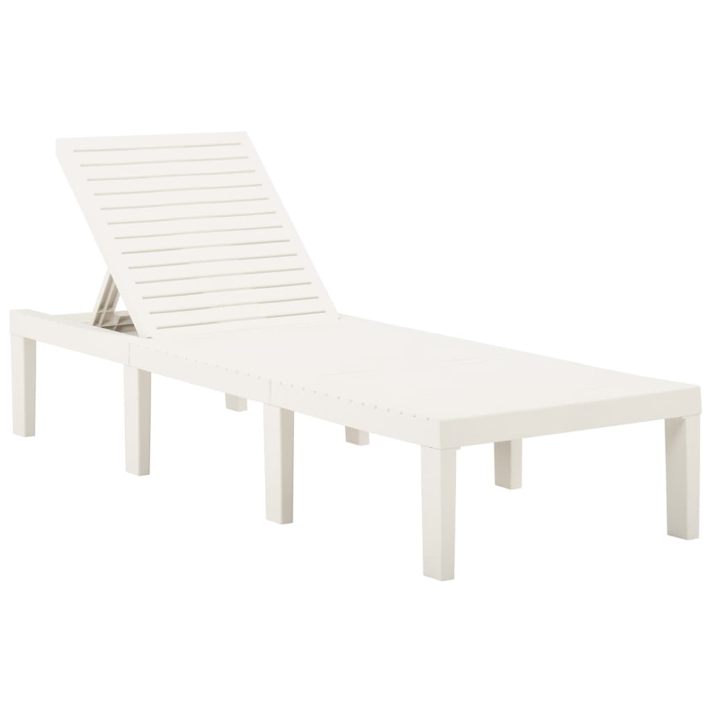 Sun Lounger Plastic White - Direct Imports