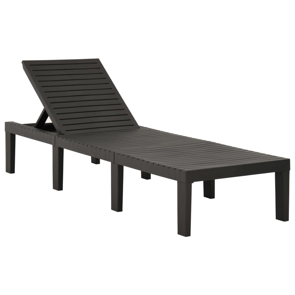Sun Lounger Plastic Anthracite - Discount Dealers