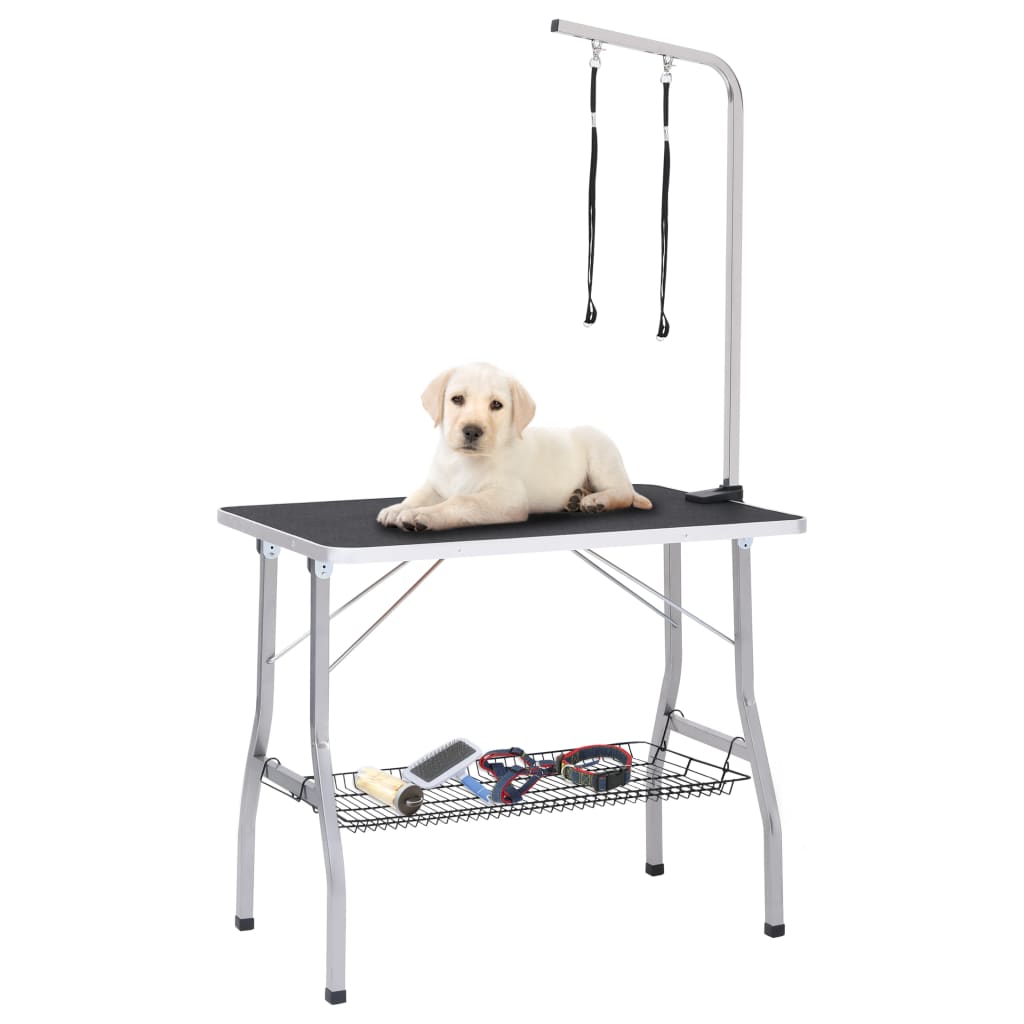Adjustable Dog Grooming Table with 2 Loops and Basket - Merlin Deals