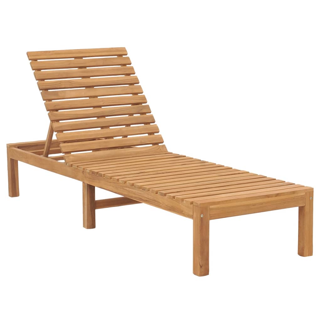 Sun Lounger Solid Teak Wood - Sid & Sam