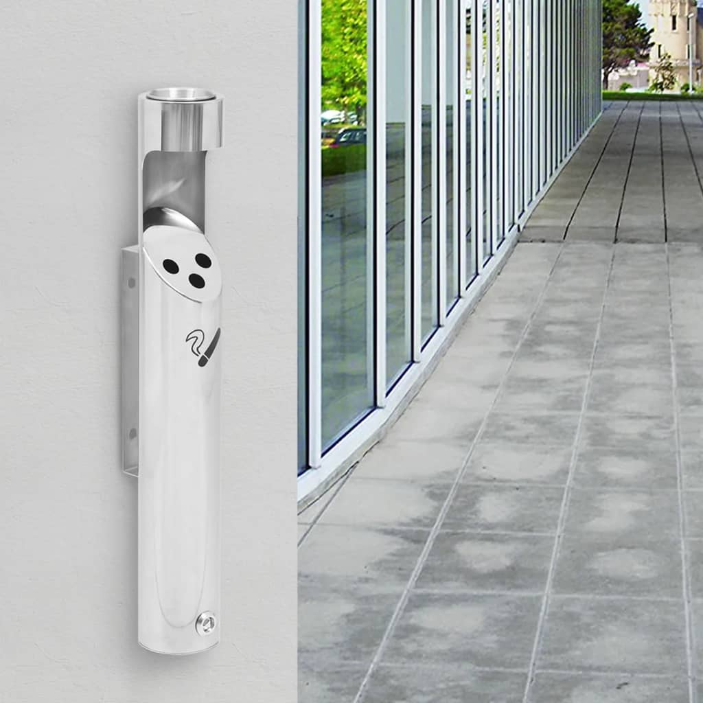 Wall Mounted Ashtray Stainless Steel - R and M Furniture