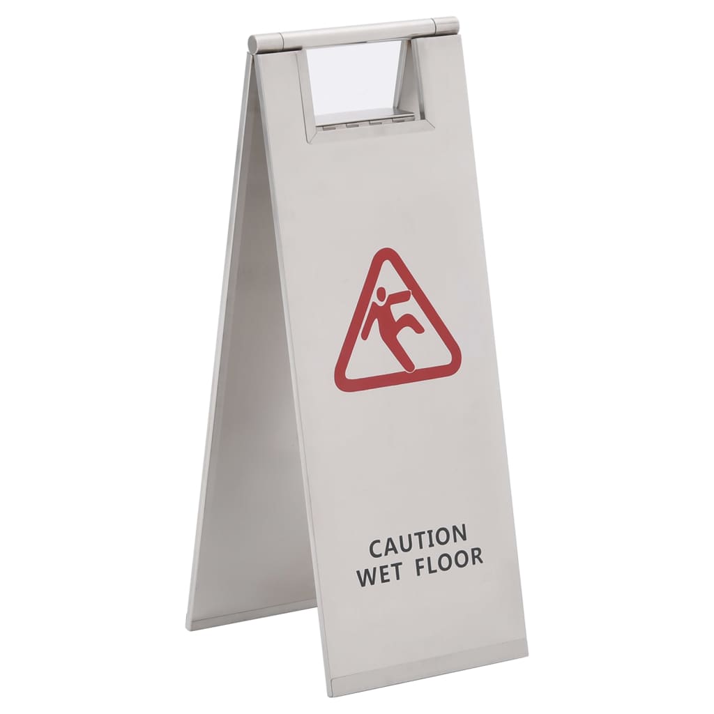 Folding Wet Floor Sign Stainless Steel - Unbeatable Bargains