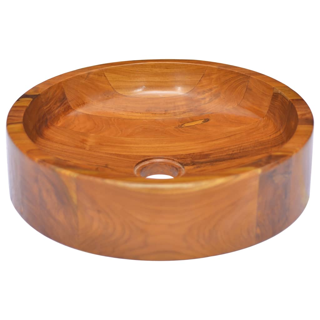 Basin Solid Teak Wood Î 40x10 cm - Merlin Deals