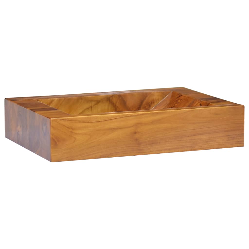 Basin Solid Teak Wood 50x35x10 cm - Discount Dealers