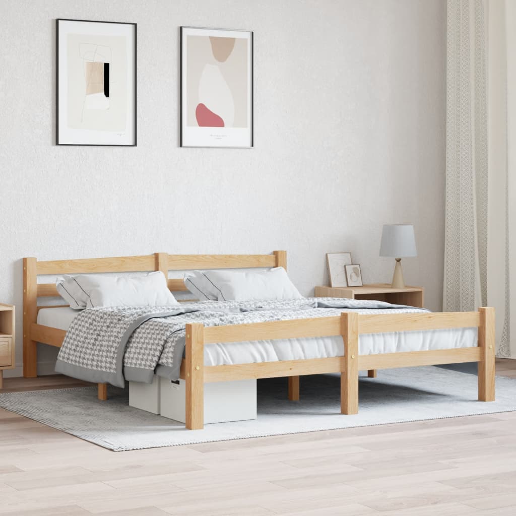 Bed Frame Solid Pinewood 160x200 cm - Sid & Sam