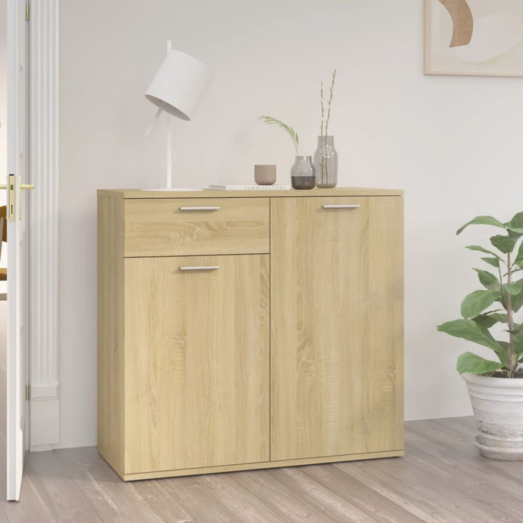 Sideboard Sonoma Oak 80x36x75 cm Engineered Wood - Direct Imports