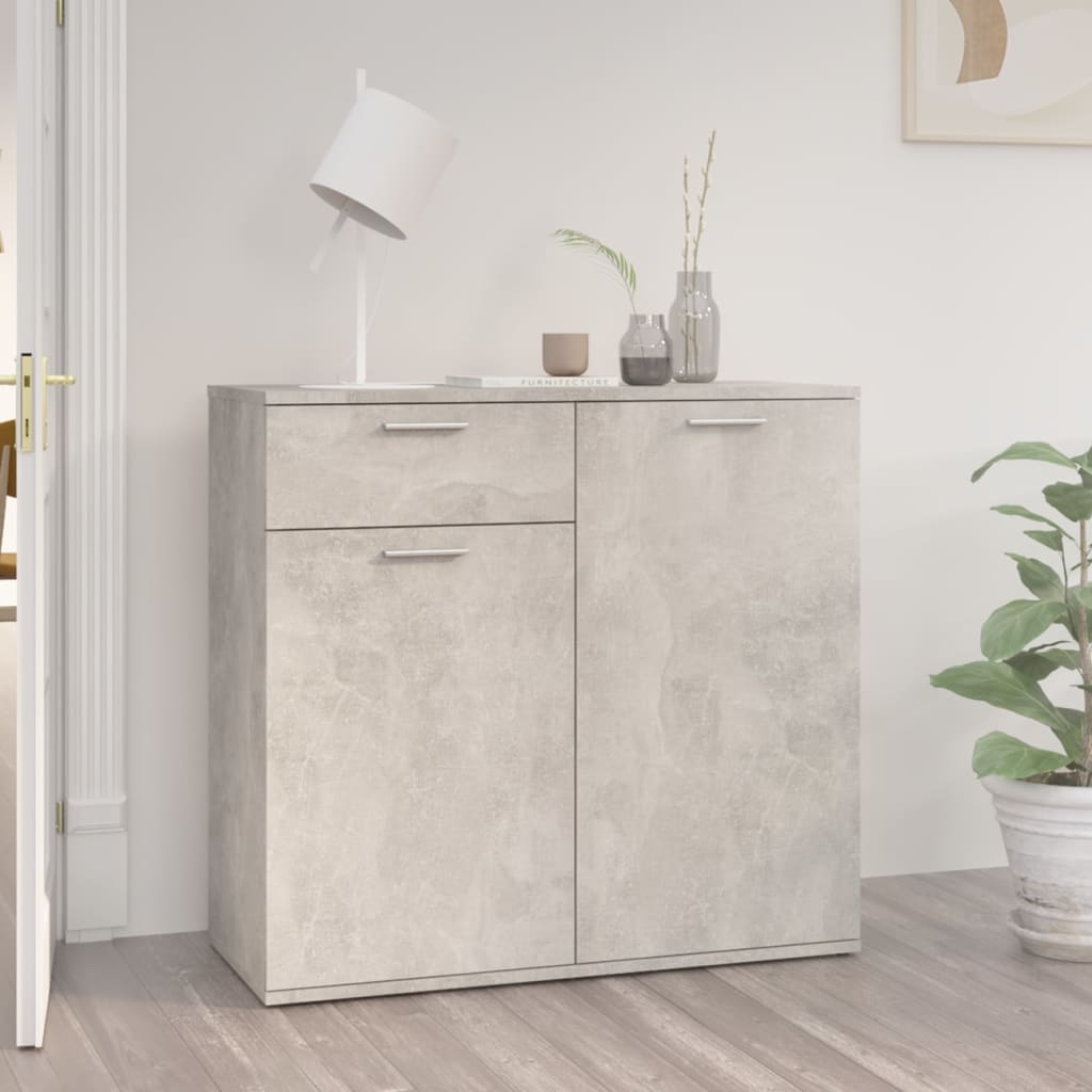 Sideboard Concrete Grey 80x36x75 cm Engineered Wood - Merkel Designers