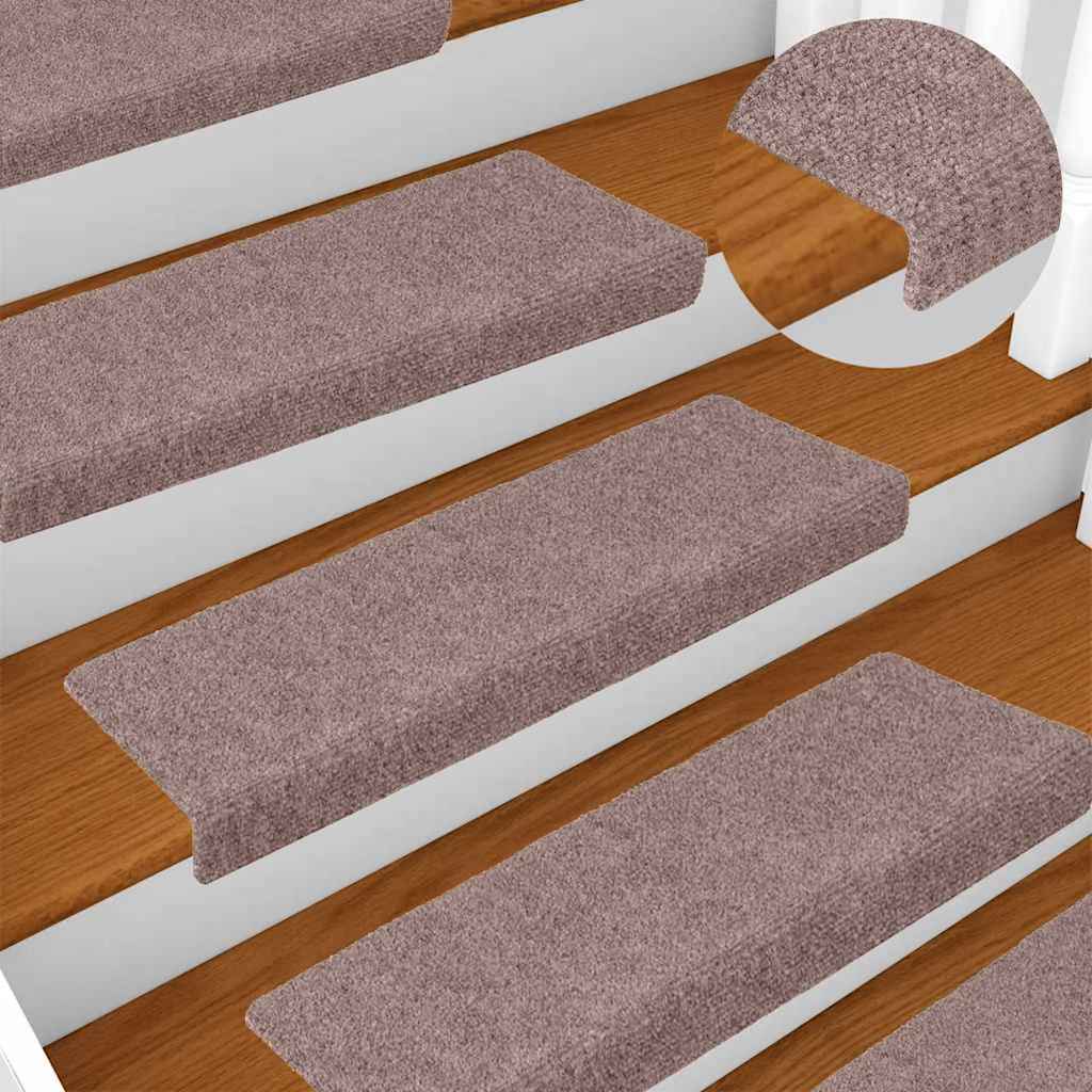 Stair Mats Self-adhesive 5 Pieces 65x21x4 cm Cream Rectangular Edge - Design Hut