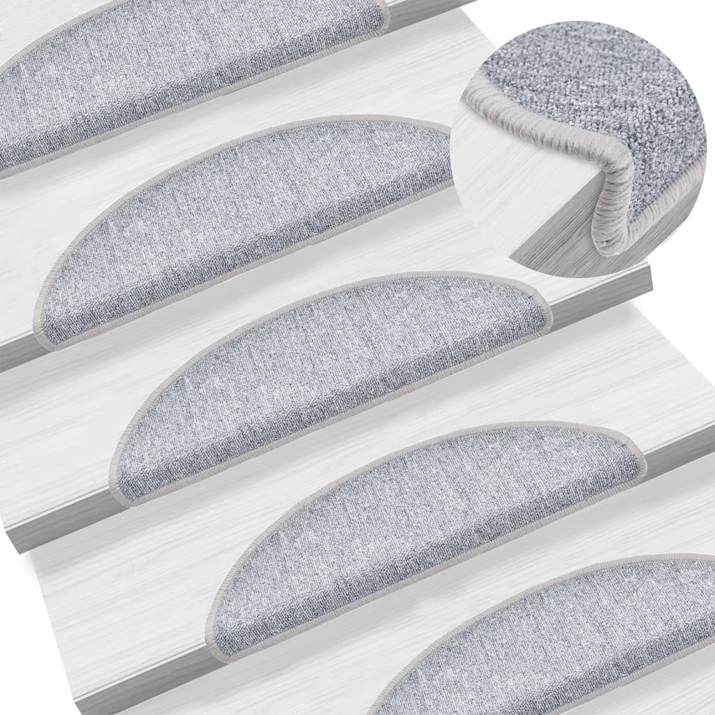Stair Mats 10 pcs 56x17x3 cm Light Grey - Unbeatable Bargains