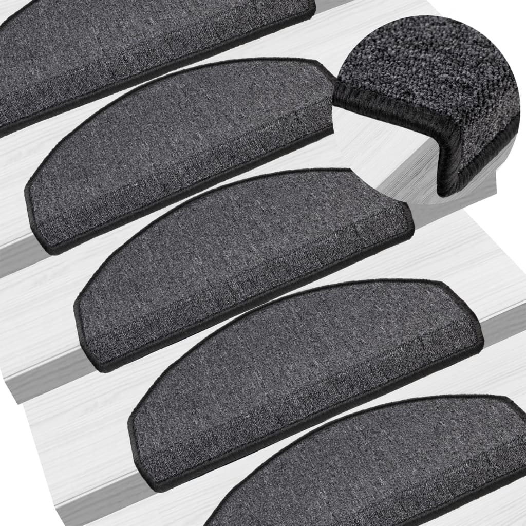 Stair Mats 10 Pcs 65x24x4cm Anthracite - Design Hut