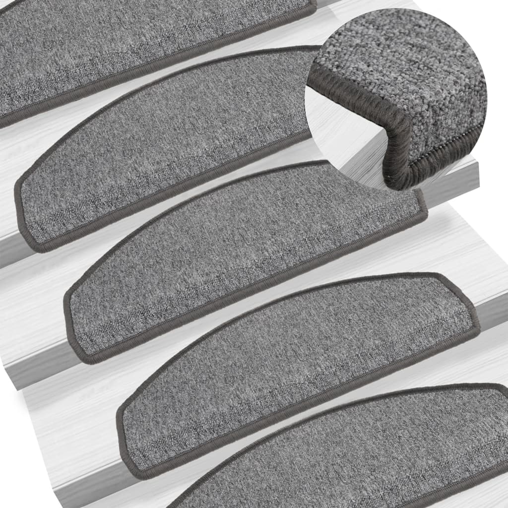 Stair Mats 10 Pcs 65x24x4cm Dark Grey - Design Hut