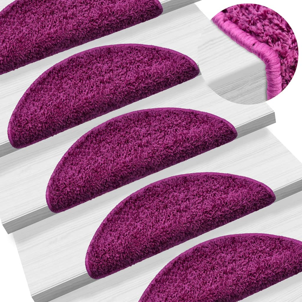 Stair Mats 10 Pcs 56x17x3cm Violet - Design Hut