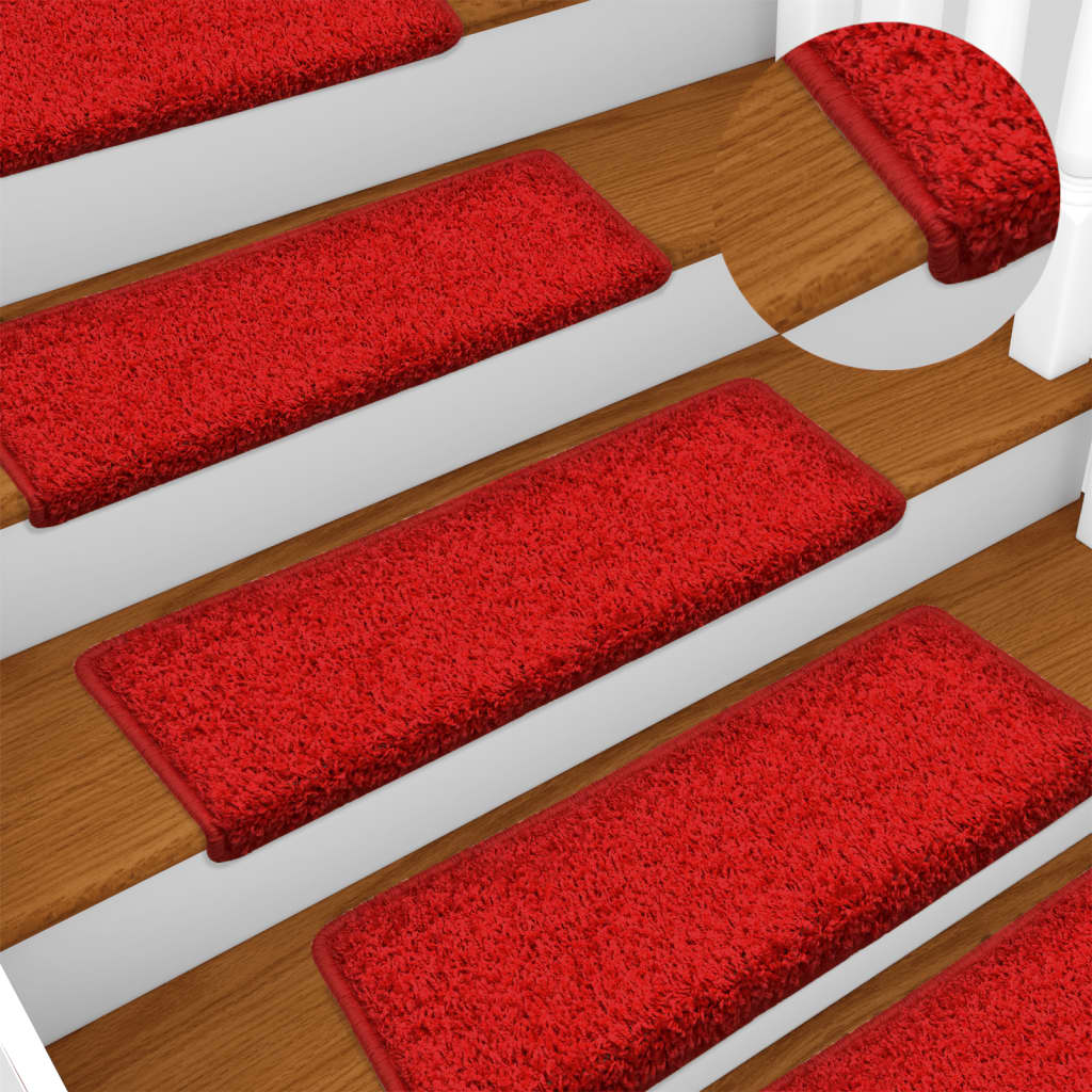 Stair Mats 10 Pcs 65x21x4cm Red - Design Hut