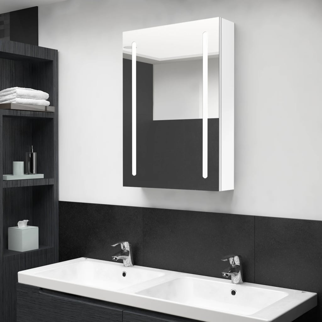 LED Bathroom Mirror Cabinet Shining White 50x13x70 cm - R and M Furniture