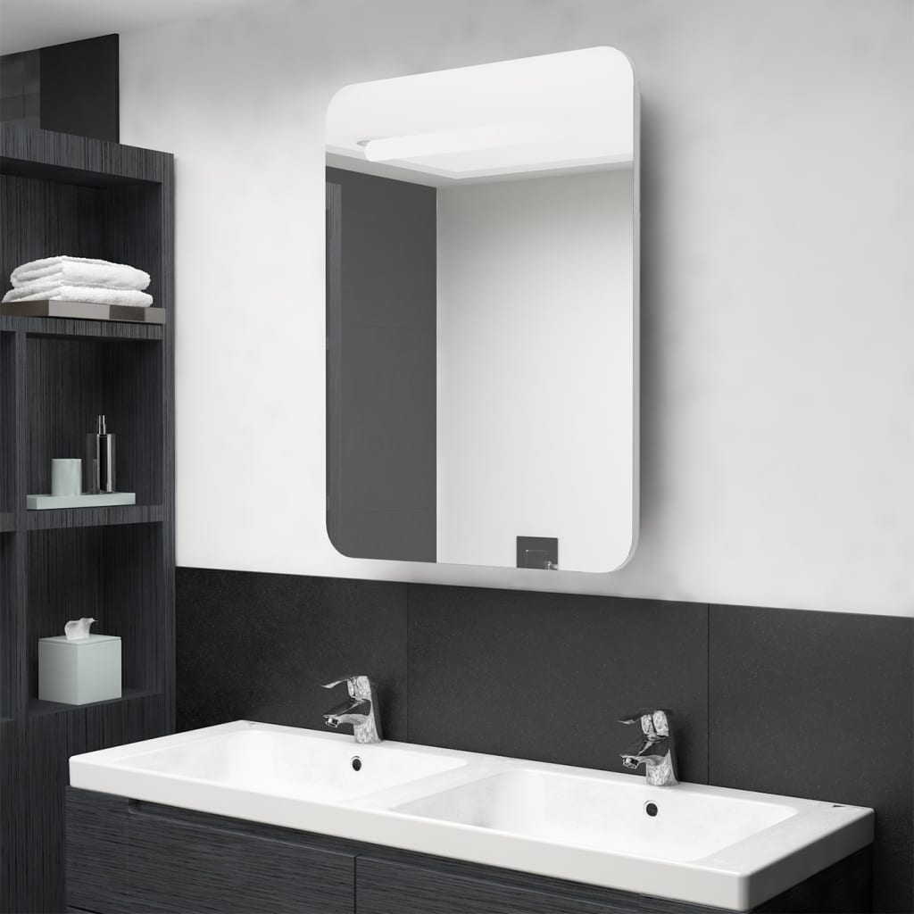 LED Bathroom Mirror Cabinet Shining White 60x11x80 cm - Style and Chic