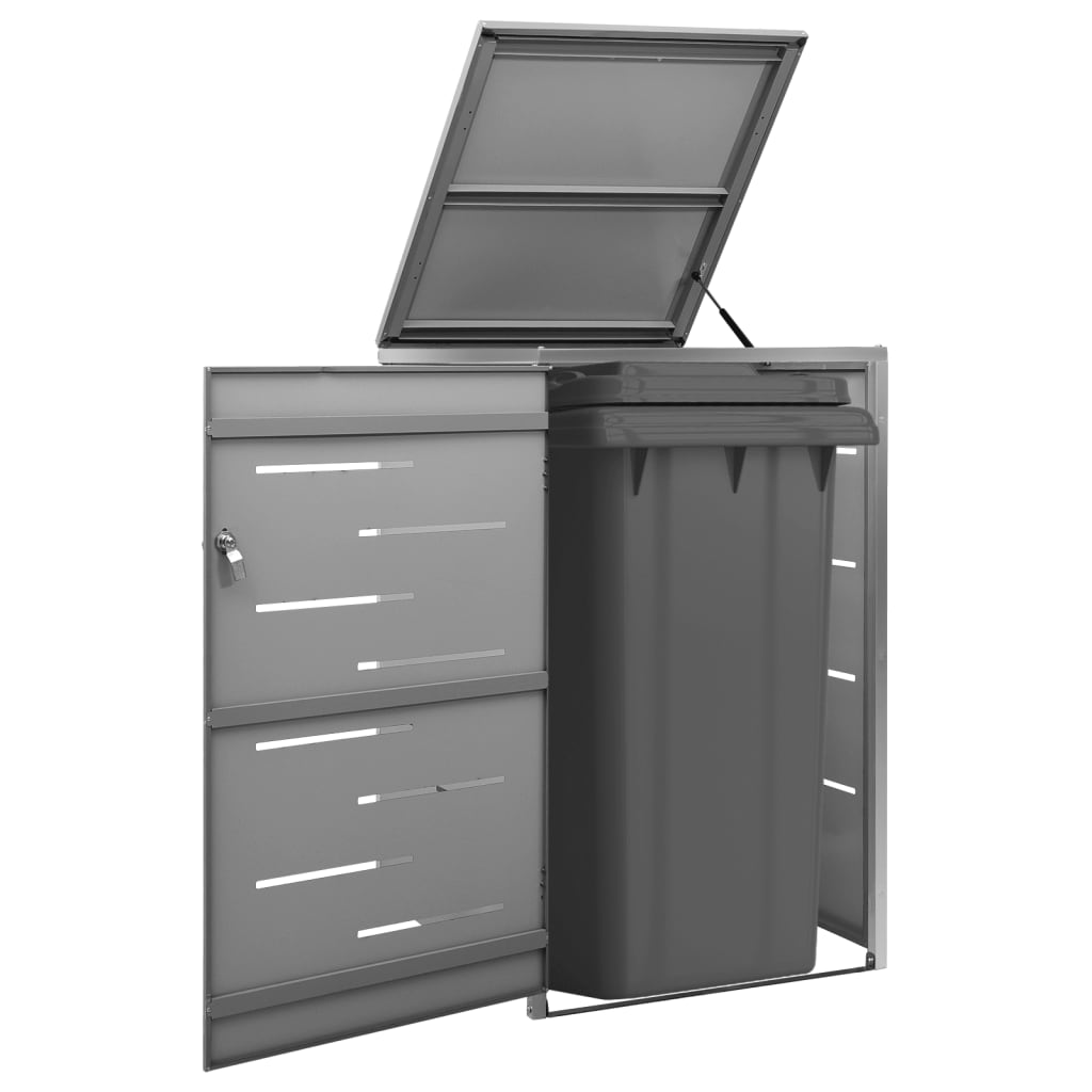 Single Wheelie Bin Shed 69x77.5x112.5 cm Stainless Steel - Merlin Deals