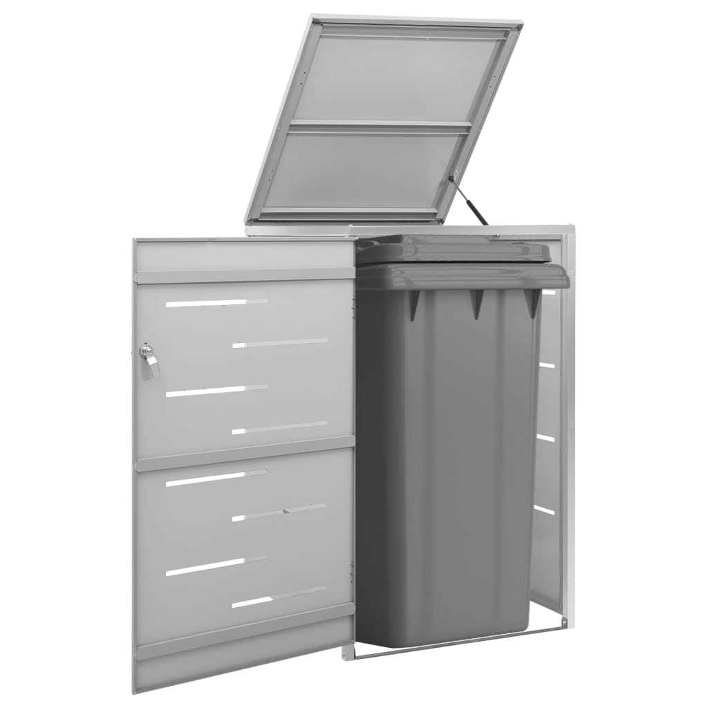 Single Wheelie Bin Shed 69x77.5x112.5 cm Stainless Steel - All Things Good