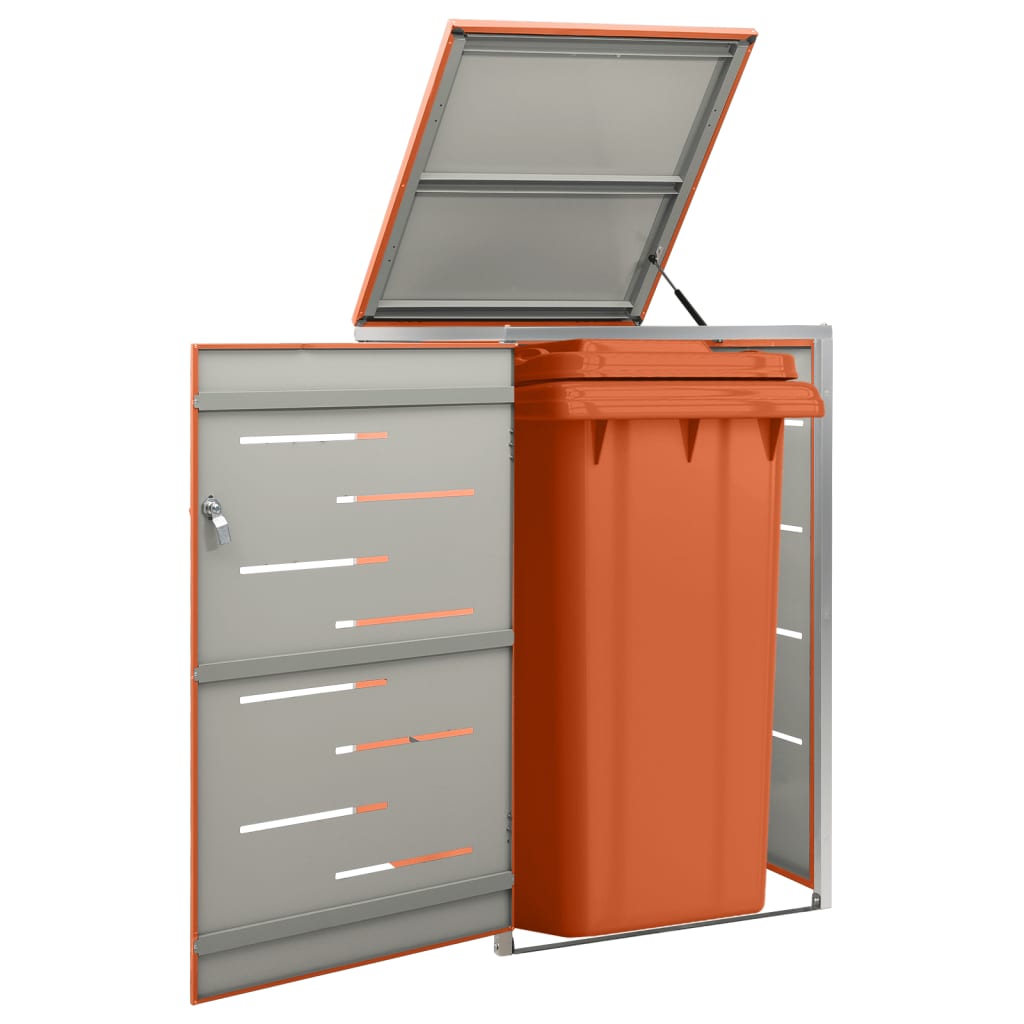 Single Wheelie Bin Shed 69x77.5x112.5 cm Stainless Steel - The Home Maker
