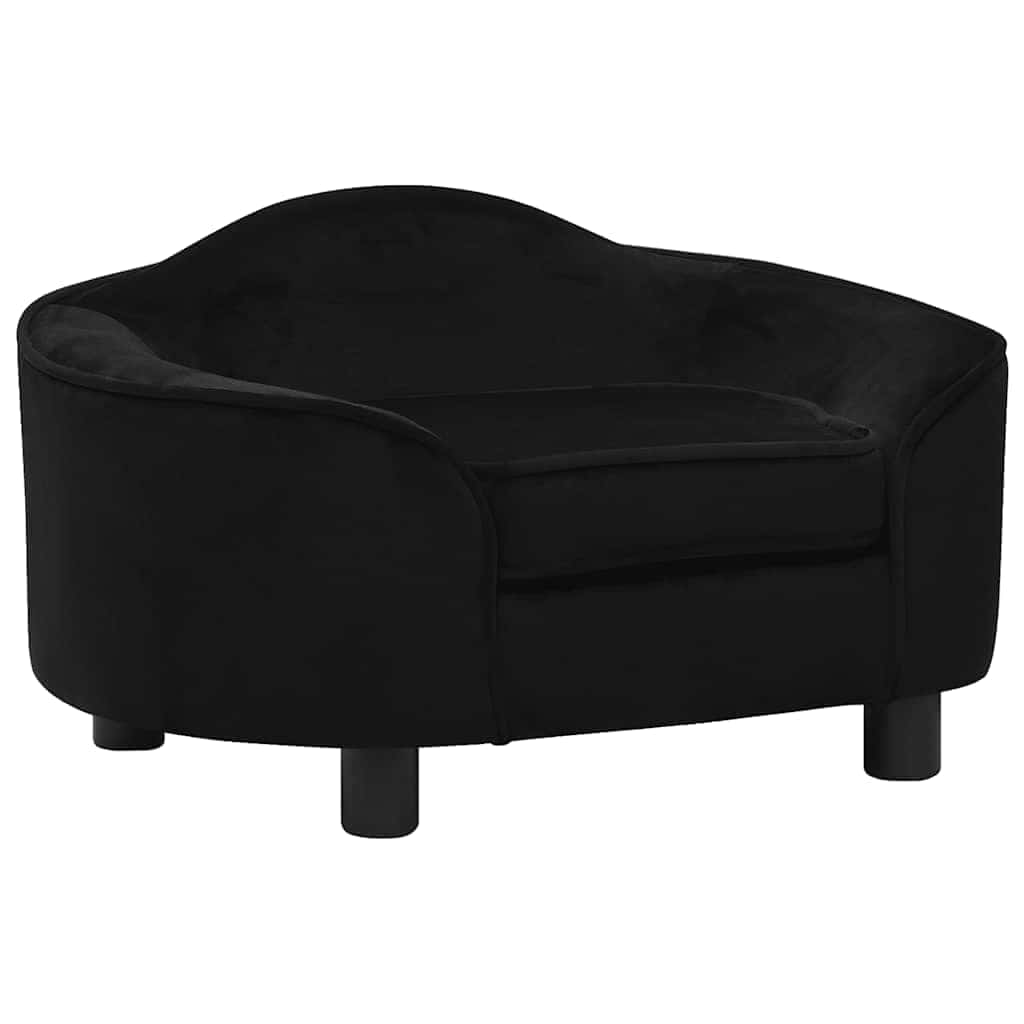 Dog Sofa Black 67x47x36 cm Plush - Millennium Furniture
