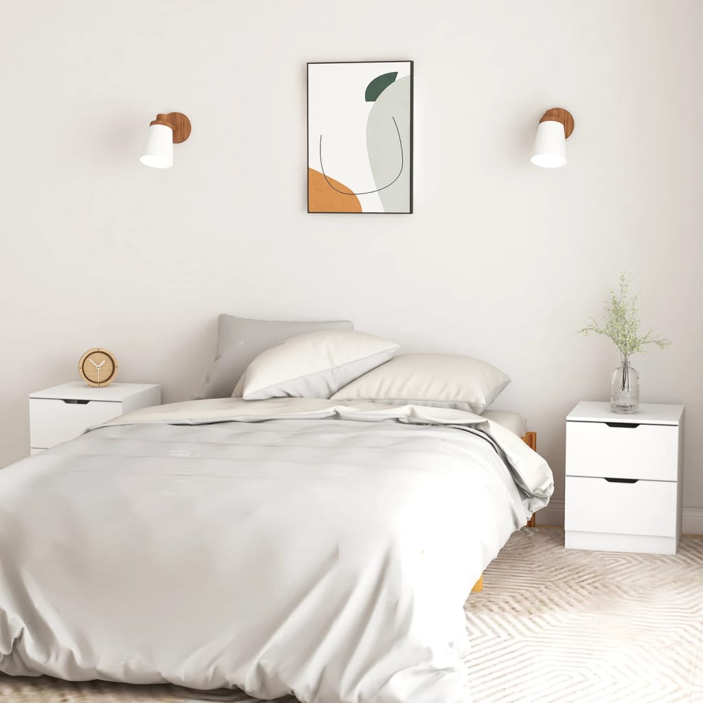 Bedside Table - MANNING Abe 2 Piece Nightstand White 40cm - Unbeatable Bargains
