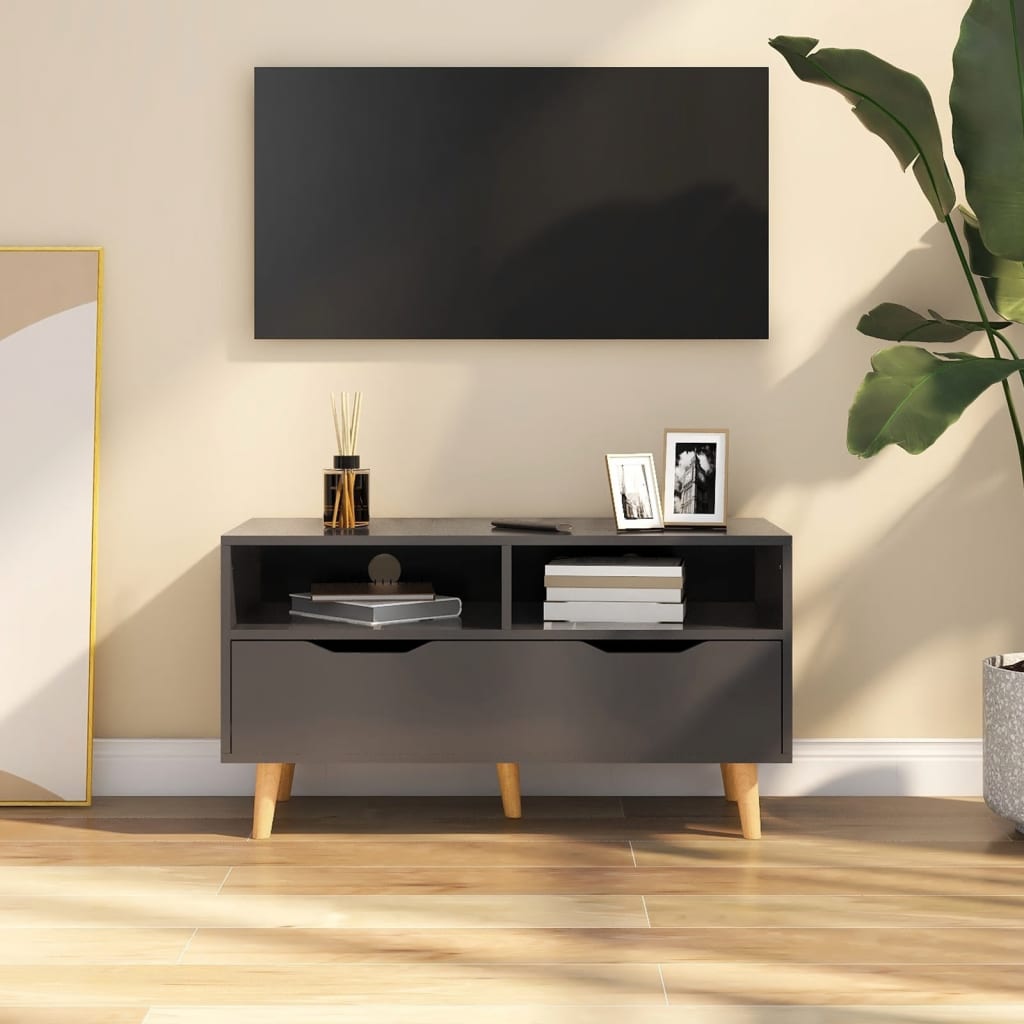 TV Cabinet Grey 90x40x48.5 cm Engineered Wood - Merkel Designers