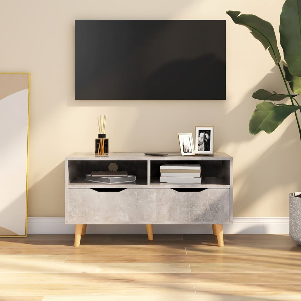 TV Cabinet Concrete Grey 90x40x48.5 cm Engineered Wood - Casper Homes