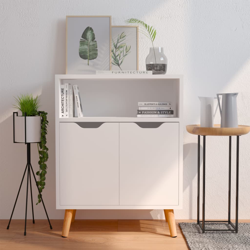 Sideboard White 60x30x72 cm Engineered Wood - Merkel Designers