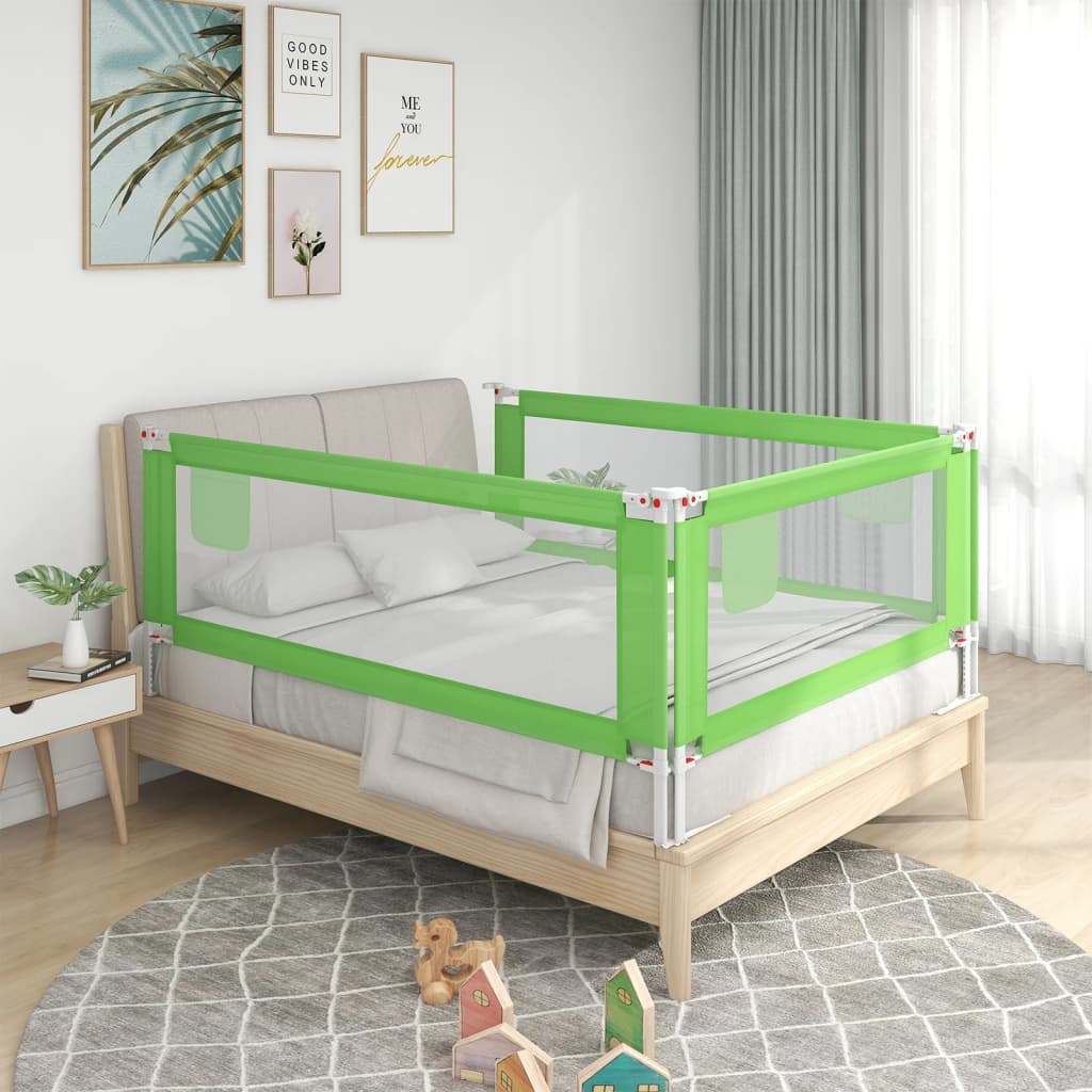 Toddler Safety Bed Rail Green 190x25 cm Fabric - Merlin Deals