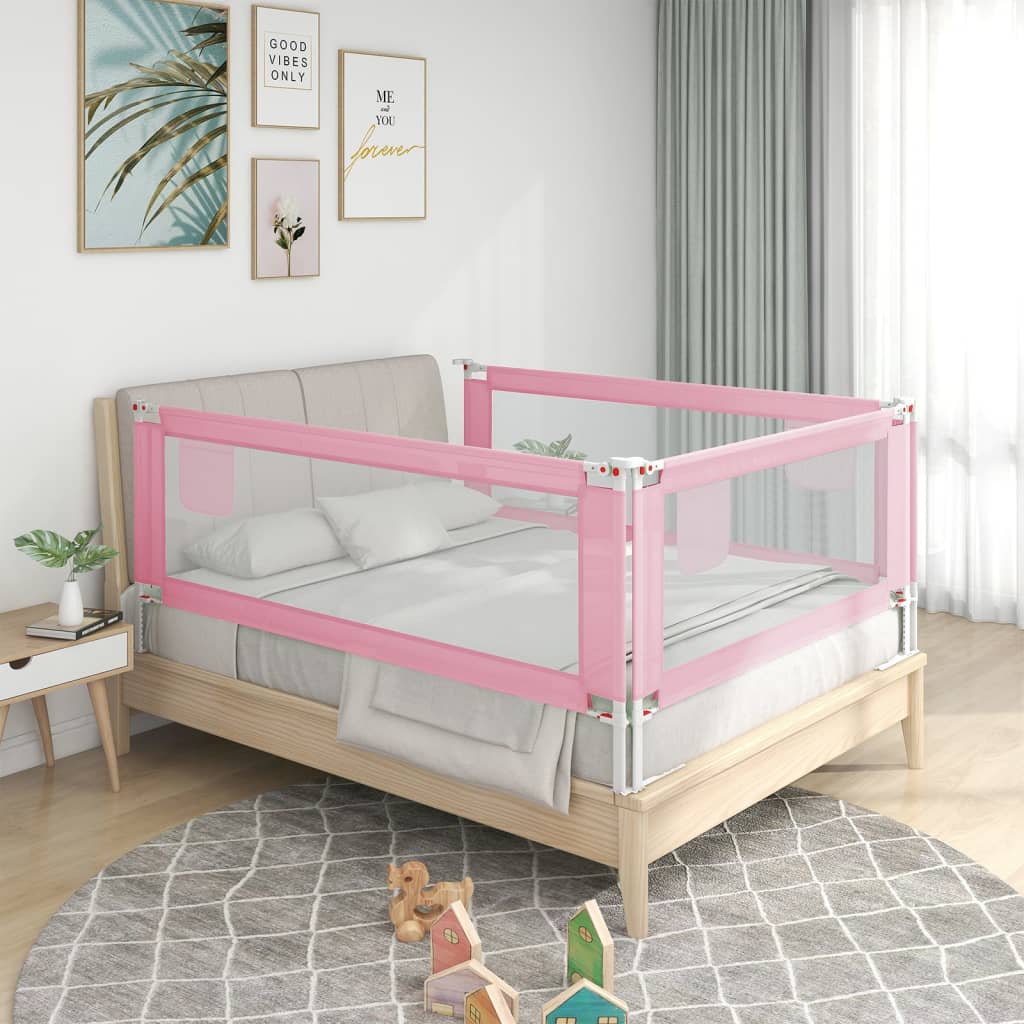 Toddler Safety Bed Rail Pink 90x25 cm Fabric - Millennium Furniture