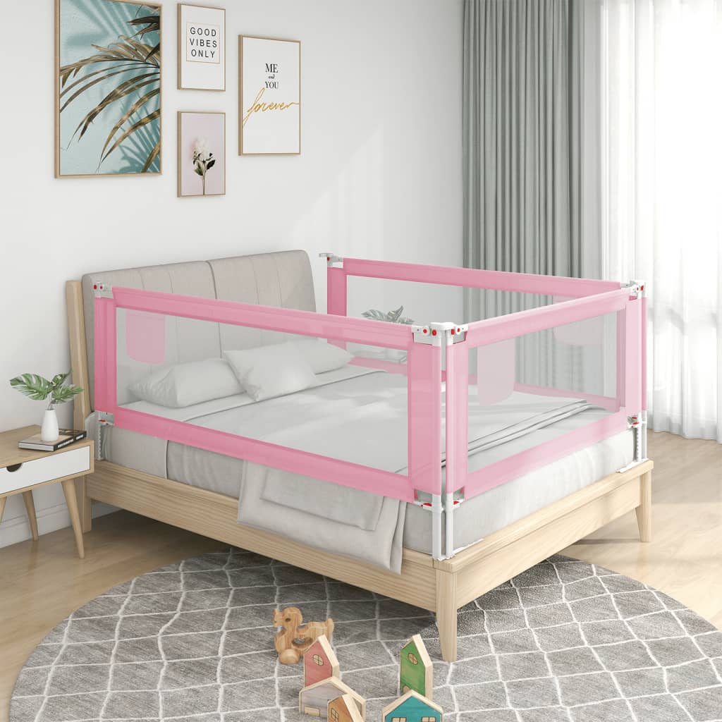 Toddler Safety Bed Rail Pink 160x25 cm Fabric - Millennium Furniture