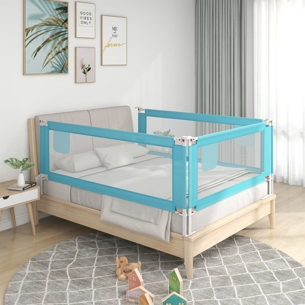 Toddler Safety Bed Rail Blue 150x25 cm Fabric - Tyrell & Tyrell