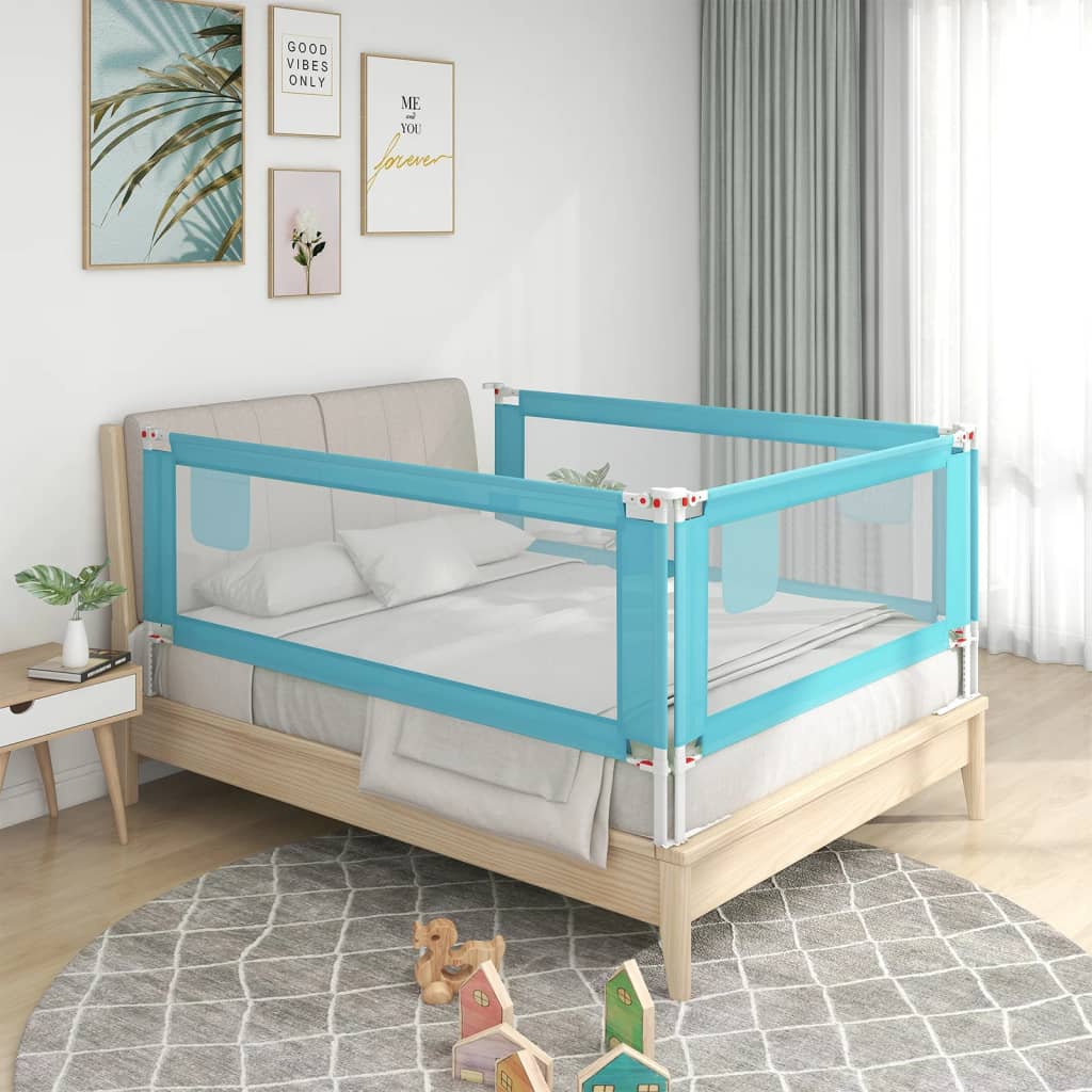 Toddler Safety Bed Rail Blue 200x25 cm Fabric - Direct Imports
