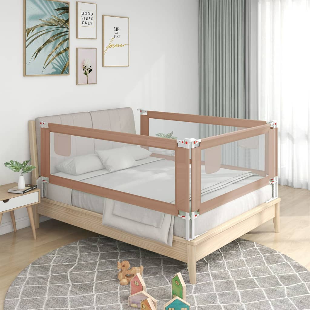 Toddler Safety Bed Rail Taupe 100x25 cm Fabric - Millennium Furniture