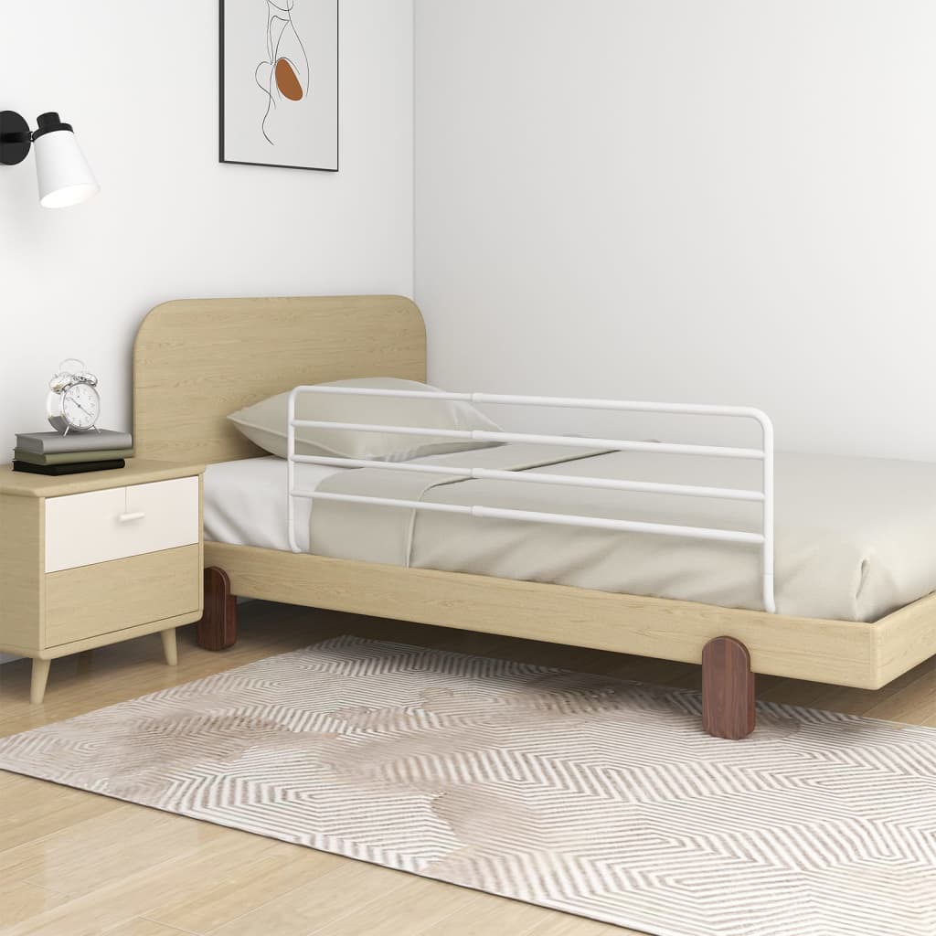 Toddler Safety Bed Rail White (76-137)x55 cm Iron - Millennium Furniture