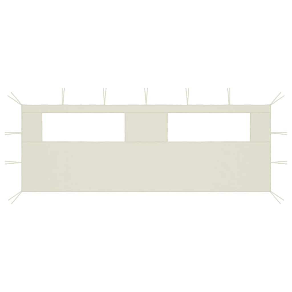 Gazebo Sidewall with Windows 6x2 m Cream - Discount Dealers